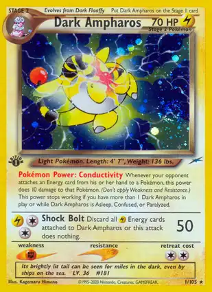 Dark Ampharos 1/105 Neo Destiny 1st Edition