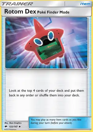 Rotom Dex Poké Finder Mode 122/147 Burning Shadows