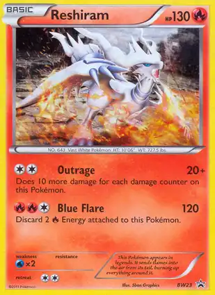 Reshiram BW23 Black & White Promos