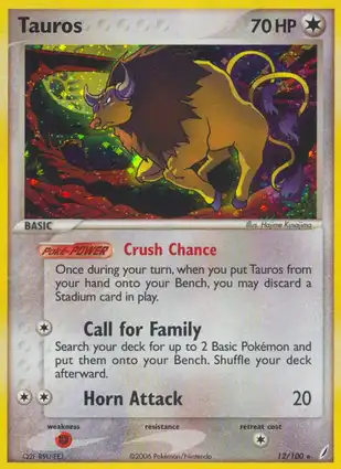 Tauros 12/100 EX Crystal Guardians