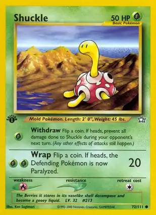Shuckle 72/111 Neo Genesis 1st Edition