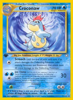 Croconaw 31/111 Neo Genesis 1st Edition