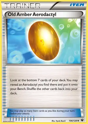 Old Amber Aerodactyl 106/124 Fates Collide