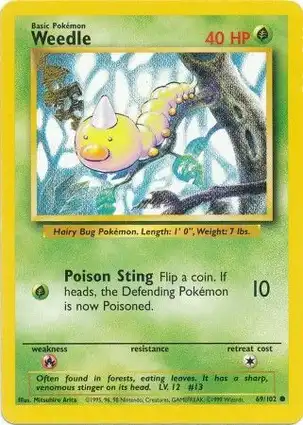 Weedle 69/102 Base Set Unlimited