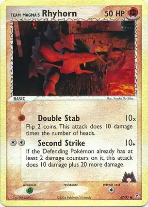 Team Magma's Rhyhorn 67/95 EX Team Magma vs Team Aqua