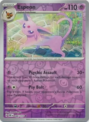 Espeon 086/197 Obsidian Flames