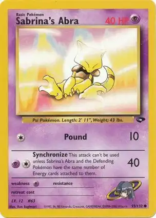 Sabrina's Abra 93/132 Gym Challenge
