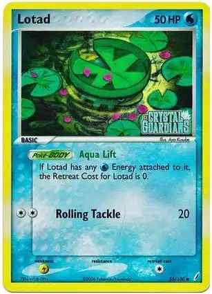 Lotad 55/100 EX Crystal Guardians