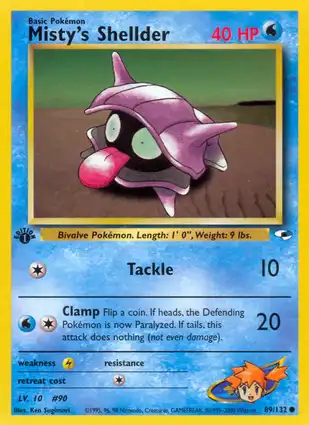 Misty's Shellder 89/132 Gym Heroes 1st Edition