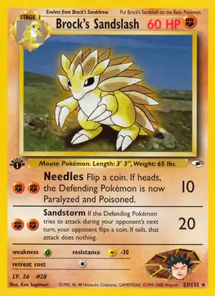 Brock's Sandslash 23/132 Gym Heroes 1st Edition