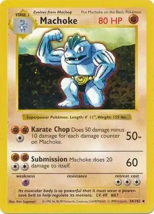 Machoke 34/102 Base Set Shadowless