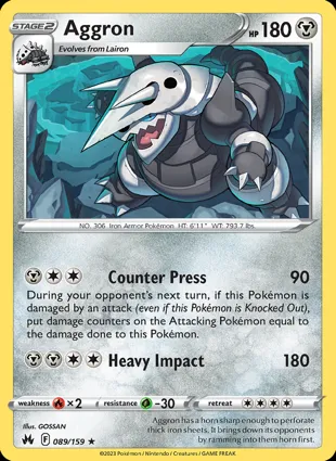 Aggron 089/159 Crown Zenith