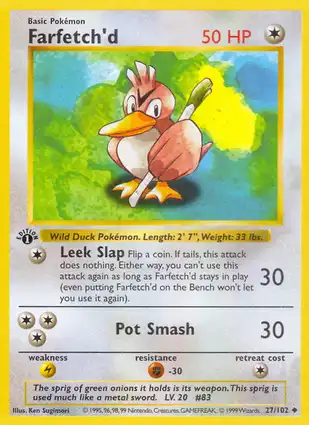 Farfetch'd 27/102 Base Set 1st Edition