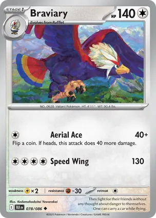 Braviary 078/086 Black Bolt