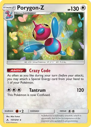 Porygon-Z 157/214 Unbroken Bonds