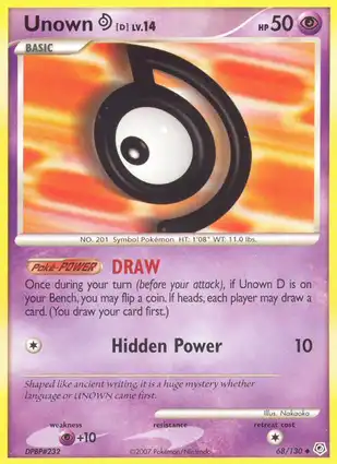 Unown D 68/130 Diamond & Pearl