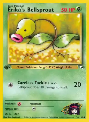 Erika's Bellsprout 76/132 Gym Heroes 1st Edition