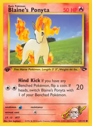 Blaine's Ponyta 64/132 Gym Challenge 1st Edition