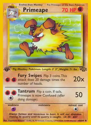 Primeape 43/64 Jungle 1st Edition