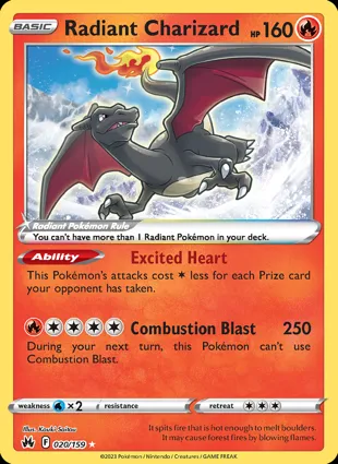Radiant Charizard 020/159 Crown Zenith