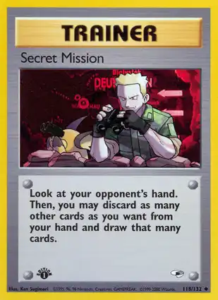 Secret Mission 118/132 Gym Heroes 1st Edition