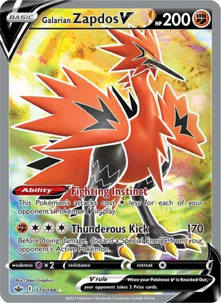 Galarian Zapdos V 173/198 Chilling Reign