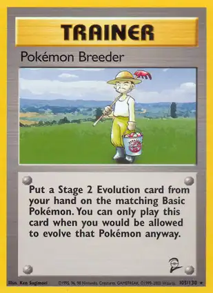 Pokémon Breeder 105/130 Base Set 2