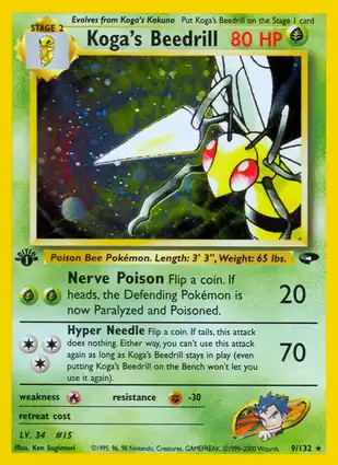 Koga's Beedrill 9/132 Gym Challenge 1st Edition