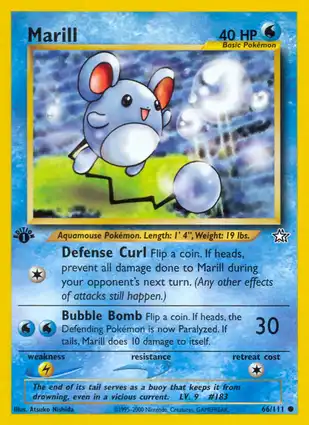 Marill 66/111 Neo Genesis 1st Edition