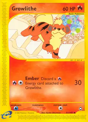 Growlithe 51/147 Aquapolis