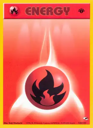 Fire Energy 128/132 Gym Heroes 1st Edition