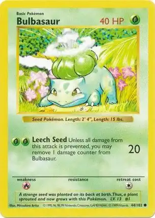 Bulbasaur 44/102 Base Set Shadowless