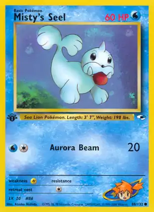 Misty's Seel 88/132 Gym Heroes 1st Edition