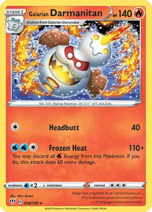Galarian Darmanitan 028/189 Darkness Ablaze