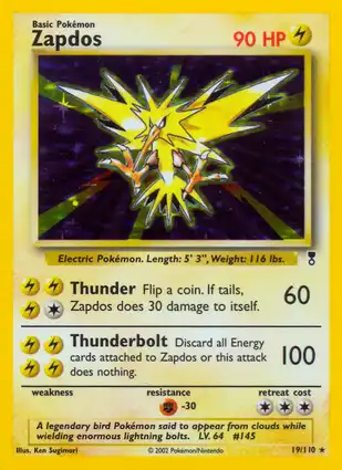 Zapdos 19/110 Legendary Collection
