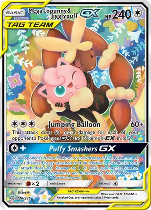 Mega Lopunny & Jigglypuff-GX 226/236 Cosmic Eclipse