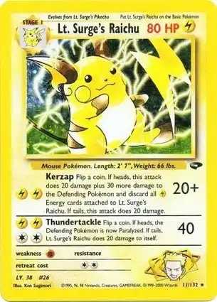 Lt. Surge's Raichu 11/132 Gym Challenge