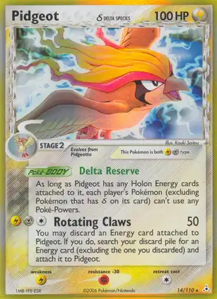 Pidgeot 14/110 EX Holon Phantoms