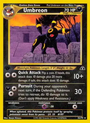 Umbreon 32/75 Neo Discovery 1st Edition