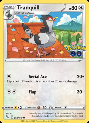 Tranquill 062/078 Pokémon GO