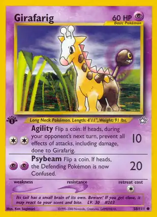 Girafarig 58/111 Neo Genesis 1st Edition