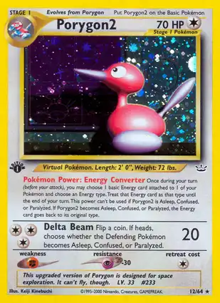 Porygon2 12/64 Neo Revelation 1st Edition