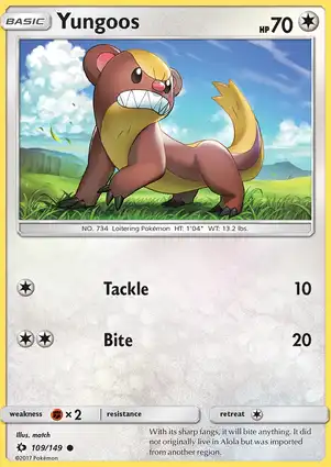 Yungoos 109/149 Sun & Moon