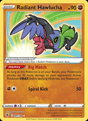 Radiant Hawlucha 081/189 Astral Radiance
