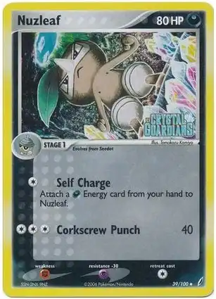 Nuzleaf 39/100 EX Crystal Guardians