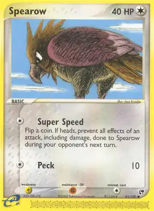 Spearow 81/100 EX Sandstorm
