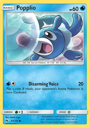 Popplio 64/214 Lost Thunder