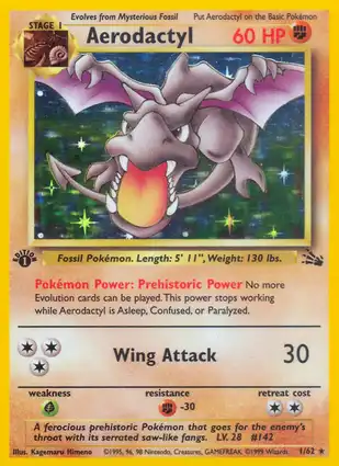 Aerodactyl 1/62 Fossil 1st Edition