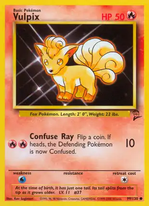 Vulpix 99/130 Base Set 2