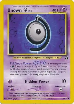 Unown [D] 47/75 Neo Discovery